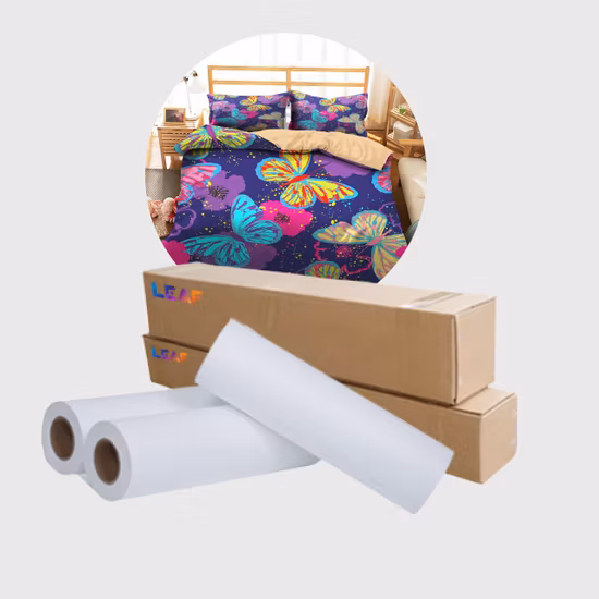 Бумага для сублимации термопереноса краски Apache в рулоне 70GSM/90GSM/100GSM с сублимационным покрытием